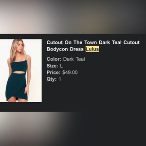 Lulus dress dark teal